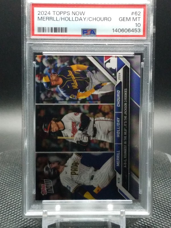 2024 Topps Now Jackson 3 Merrill Holliday Chourio #62 PSA 10