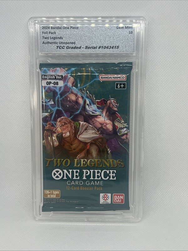 2024 One Piece Two Legends Sealed Foil Pack TCC Graded Gem Mint 10