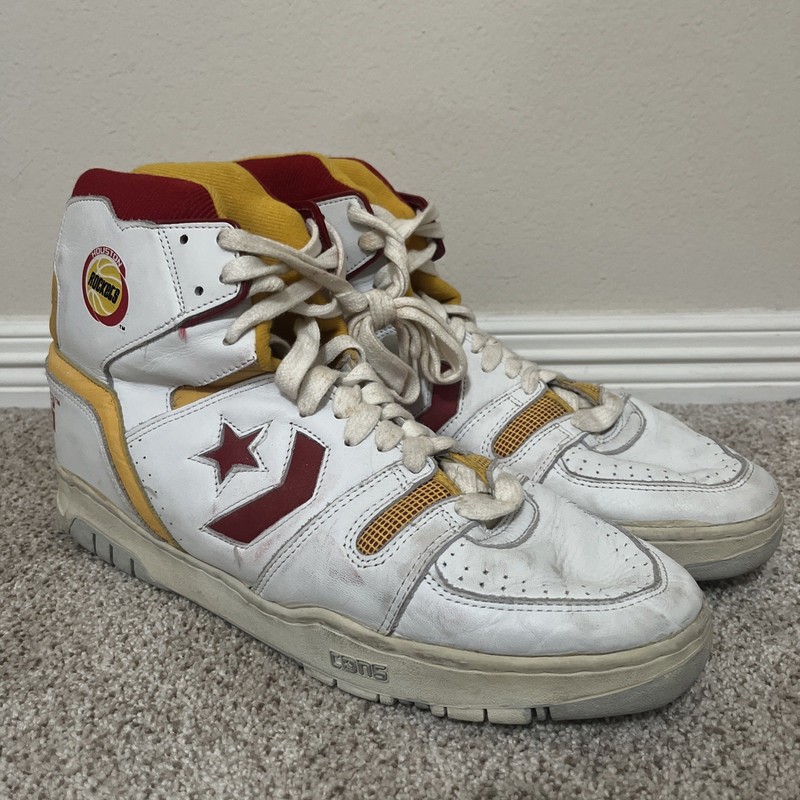 Larry Smith "Game-Used" & "Auto" Houston Rockets Converse Basketball Shoes