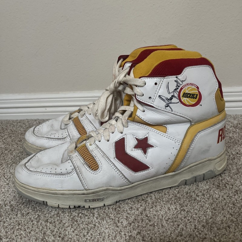 Larry Smith "Game-Used" & "Auto" Houston Rockets Converse Basketball Shoes view 2