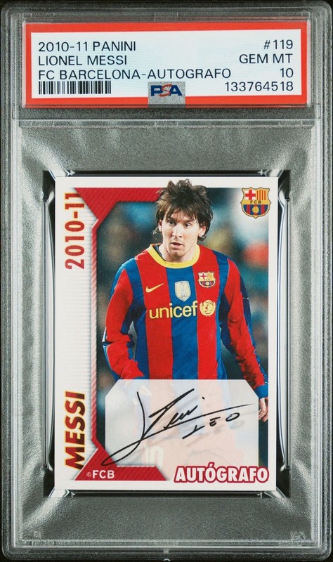 2010 Panini FC Barcelona-Autografo Lionel Messi #119 PSA 10 GEM MINT