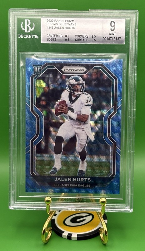2020 Panini Prizm - Rookie Jalen Hurts #343 Blue Wave Prizm /199 (RC)