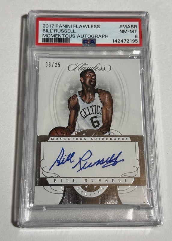 Bill Russell 2017 Panini Flawless Momentous Autographs Auto /25 Celtics PSA 8