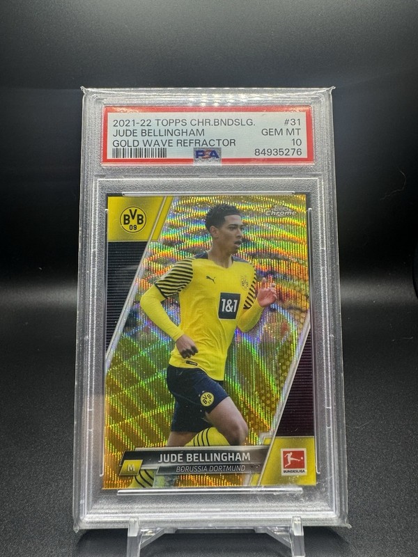 Jude Bellingham 2021-22 Topps Bundesliga #32 Gold Wave /50 PSA 10