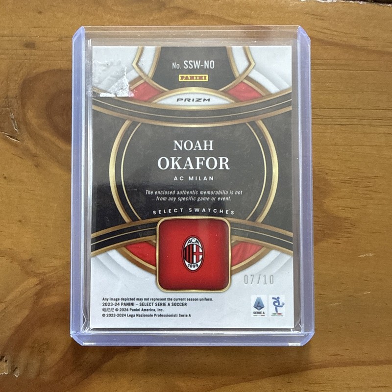 2023-24 Panini Select Prizm Gold /10🔥Noah Okafor AC Milan DUAL PATCH view 2