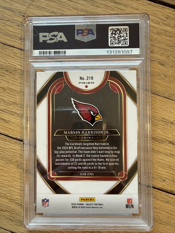 🔥 2024 Panini Select - Silver Club Level Marvin Harrison Jr. PSA 10 🔥 view 2