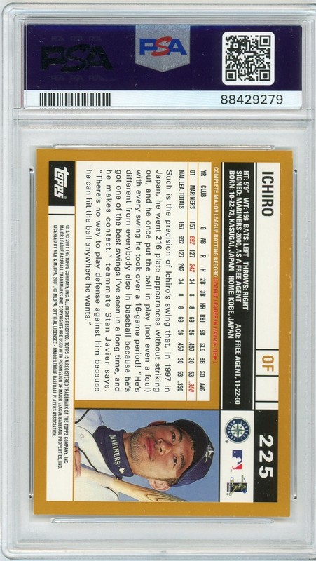 2002 Topps #225 Ichiro Suzuki - PSA 8 view 2