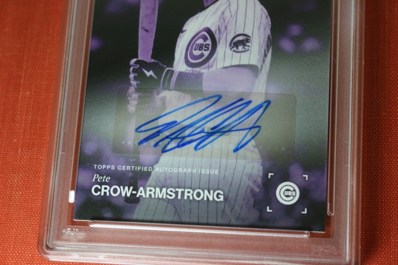 2025 Topps B&W PETE CROW ARMSTRONG 13/25 baseball card auto PSA/DNA GEM-MT 10 view 2