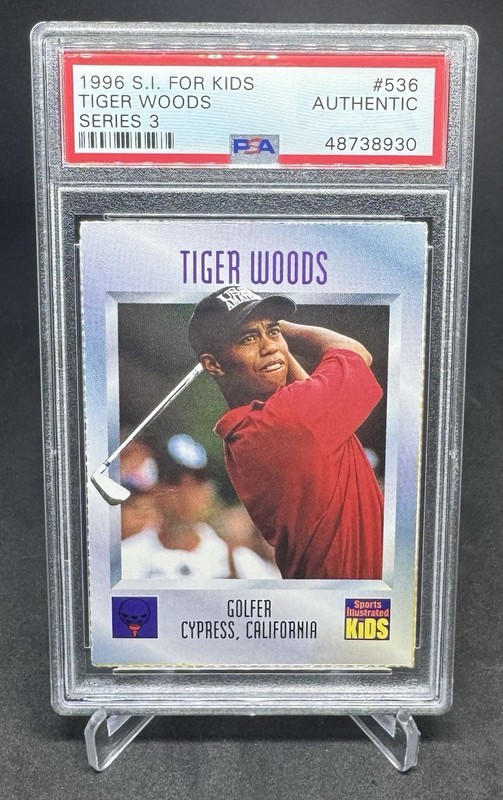 1996 SPORTS ILLUSTRATED FOR KIDS SERIES 3 #536 TIGER WOODS  RC PSA Authentic