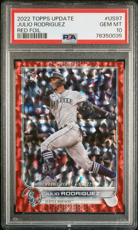 2022 Topps Update Julio Rodriguez Red Foil Rookie /199 PSA 10 🔥
