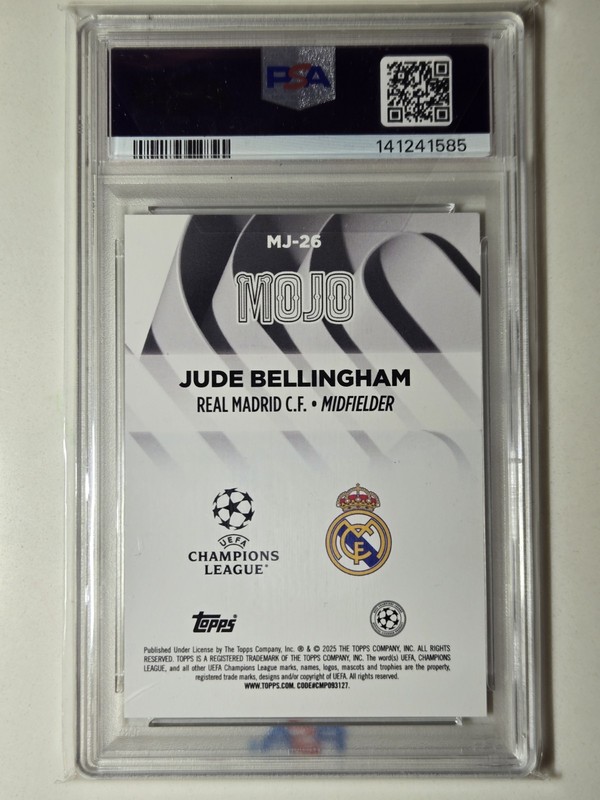 Jude Bellingham 2024-25 Topps Chrome MOJO Case Hit Refractor #26 PSA 10 Gem Mint view 2