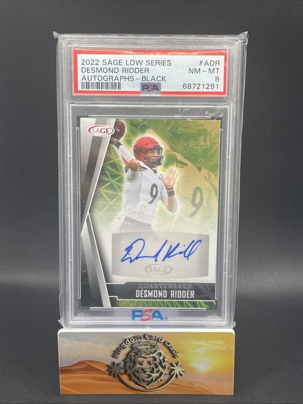 2022 SAGE Low Series Auto Black Desmond Ridder #A-DR Auto PSA 8 Rookie Bearcats
