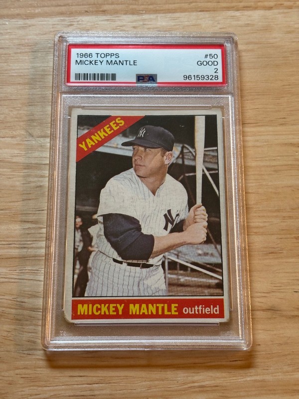 1966 Topps Mickey Mantle PSA 2 (#50)