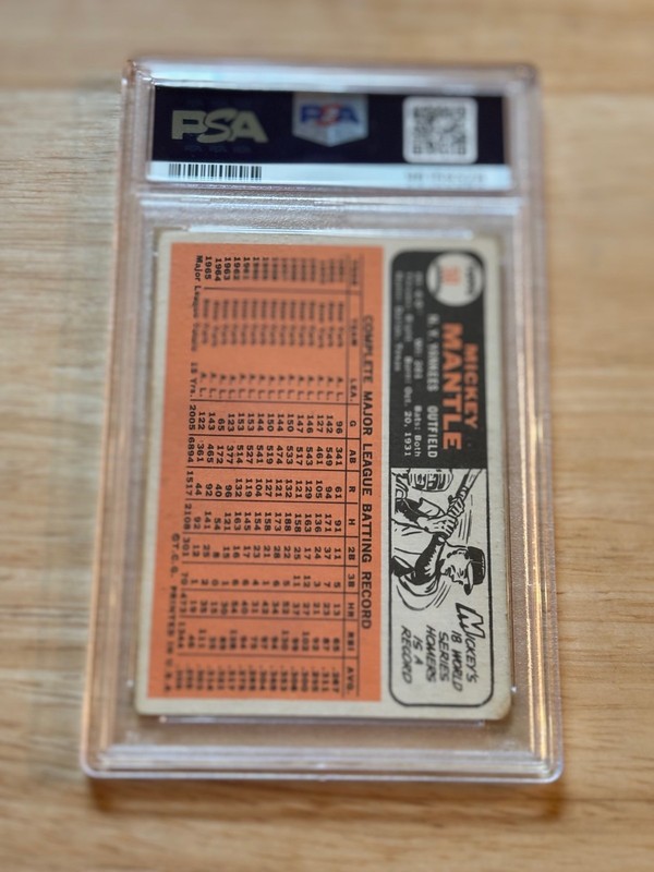 1966 Topps Mickey Mantle PSA 2 (#50) view 2