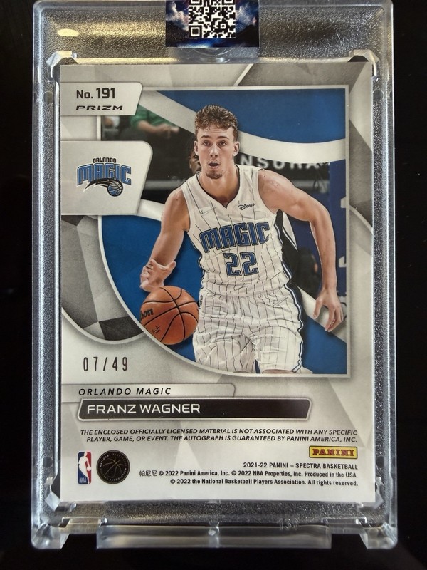 2021-22 Panini -  Franz Wagner #191 Patch On Card Auto - Rookie /49