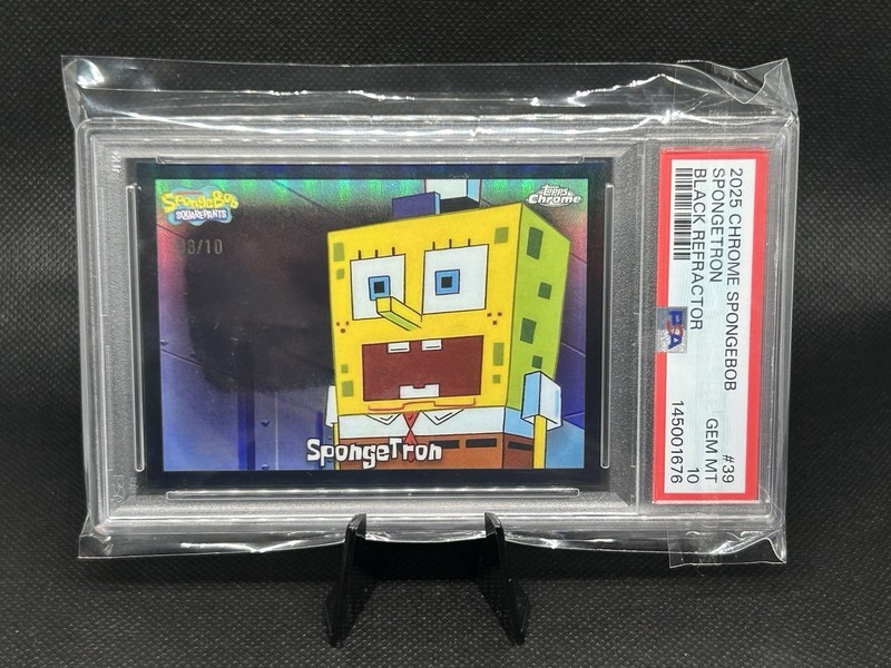 /10 PSA 10 Topps Chrome SpongeBob SquarePants SpongeTron Black Refractor