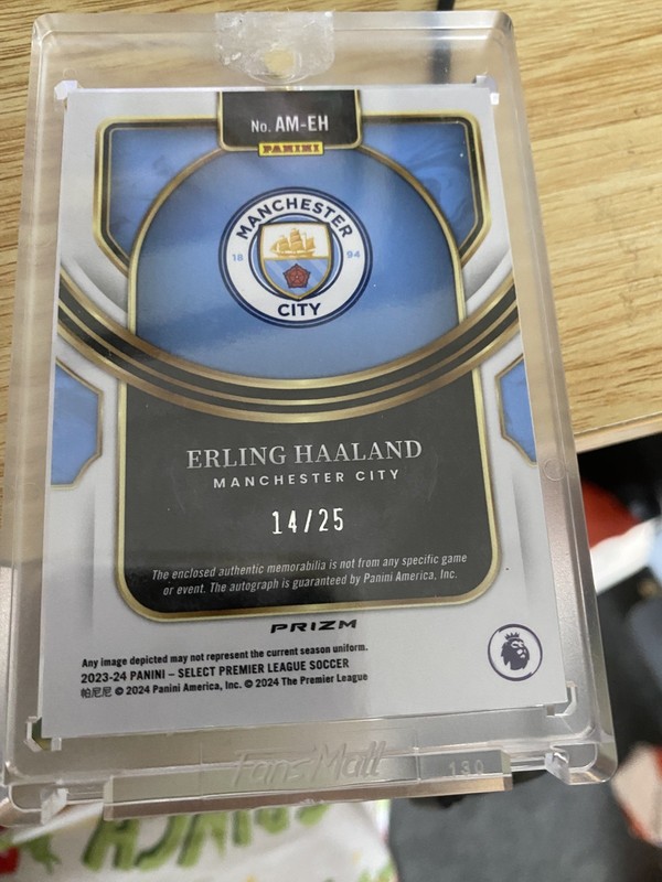 Panini Prizm Select Erling Haaland Patch Auto /25 Manchester City view 2