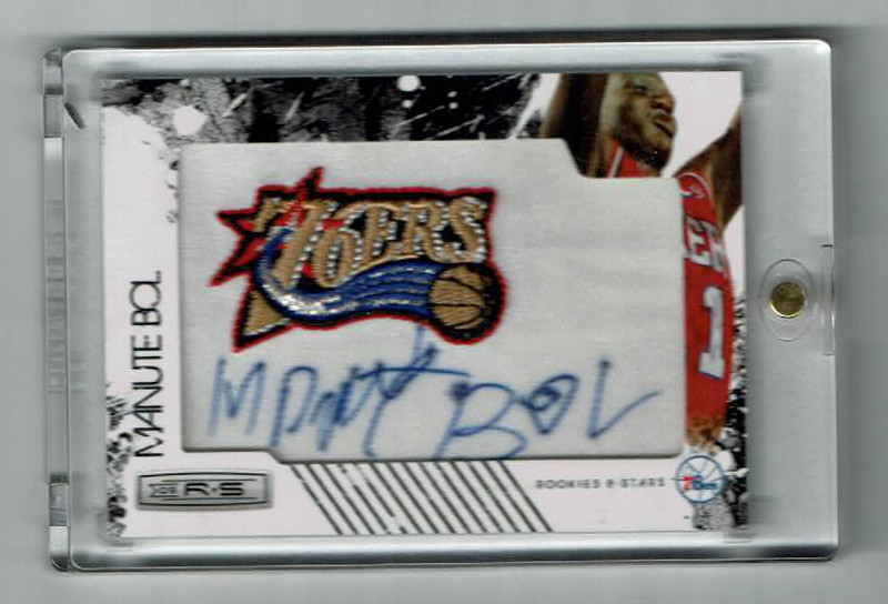 Manute Bol Patch Auto 2009-10 Panini Rookies & Stars 161/199 Retired NBA #17
