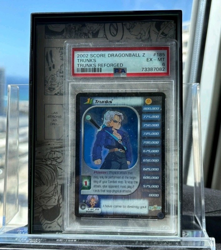 PSA Graded 6 2002 Dragon Ball Z Score future Trunks 185 + CUSTOM Frame Included 
