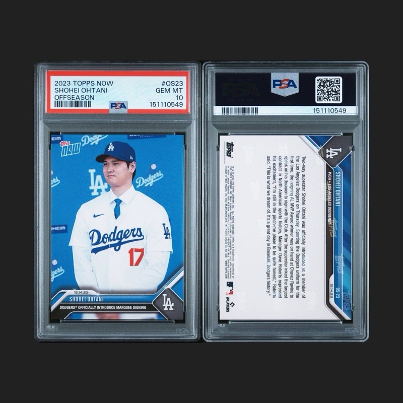 PSA 10 GMINT SHOHEI OHTANI 2023 MLB TOPPS NOW #0S-23 DODGERS INTRODUCE SHOHEI LA