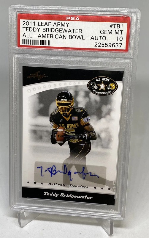 2011 Army All-American Bowl Teddy Bridgewater RC TRUE Rookie AUTO PSA 10 GEM MT