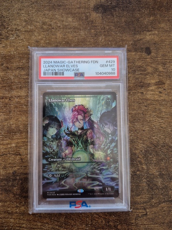 Llanowar Elves (Showcase) Foundations Foil PSA 10 Anime Art
