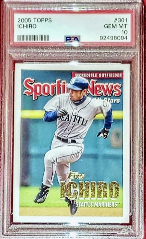 2005 TOPPS #361  ICHIRO SUZUKI PSA 10 SPORTING NEWS MARINERS