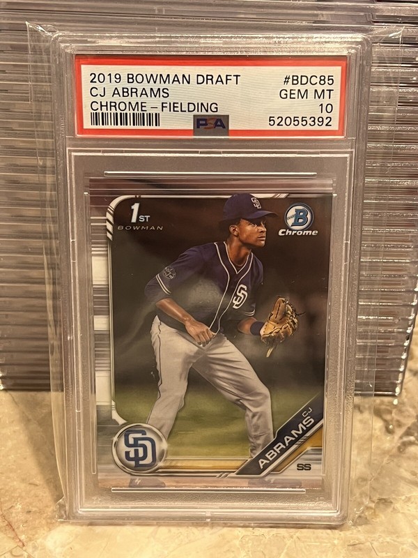 2019 Bowman Chrome Draft CJ Abrams PSA 10 1st BOWMAN #BDC-85 QTY AVL