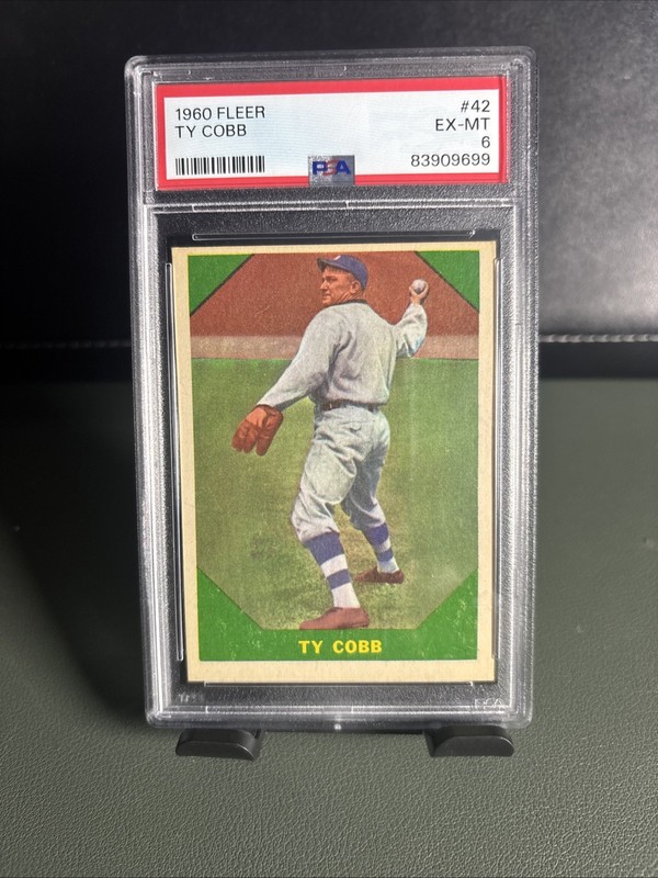 1960 Fleer Set-Break # 42 Ty Cobb PSA EX-MT 6 baseball greats￼
