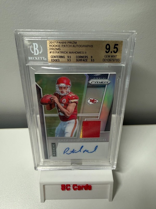 Patrick Mahomes 2017 Panini Prizm Rookie Patch Auto Silver RPA 01/99 BGS 9.5