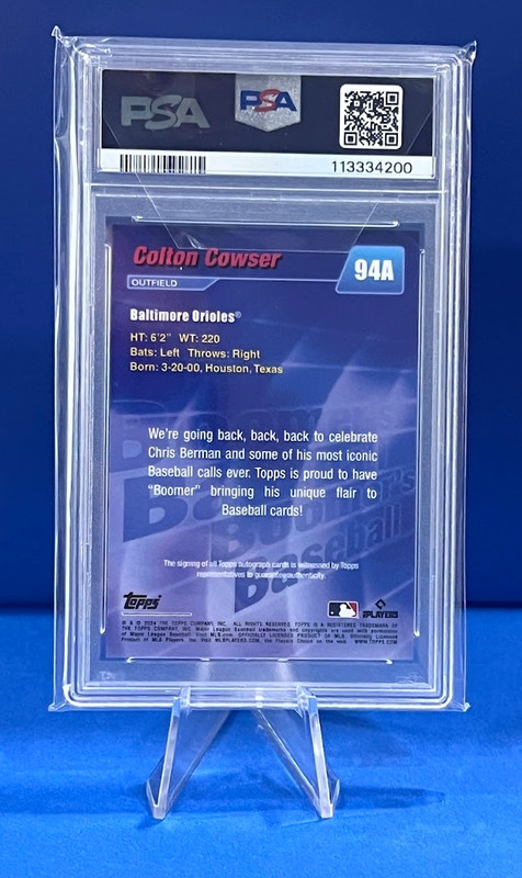 2024 Topps X Chris Berman Boomer's Baseball - Colton Cowser /25 Auto PSA 10 view 2