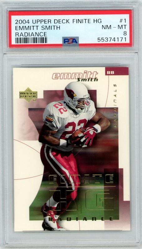 1/1 2004 UD Finite HG Cardinals EMMITT SMITH Card 1 RADIANCE 1/15 PSA 8 RARE