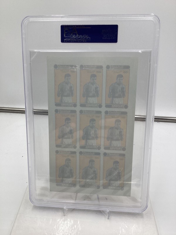 1971 Manama Stamp Complete Panel Imperforate Muhammad Ali PSA 8 view 2