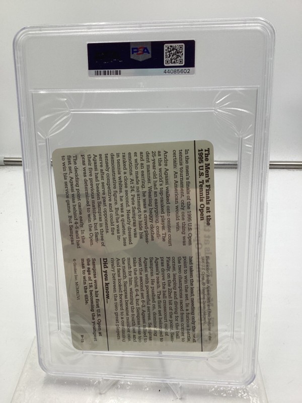 1996 Grolier #B-15 Pete Sampras vs Andre Agassi PSA 5 view 2