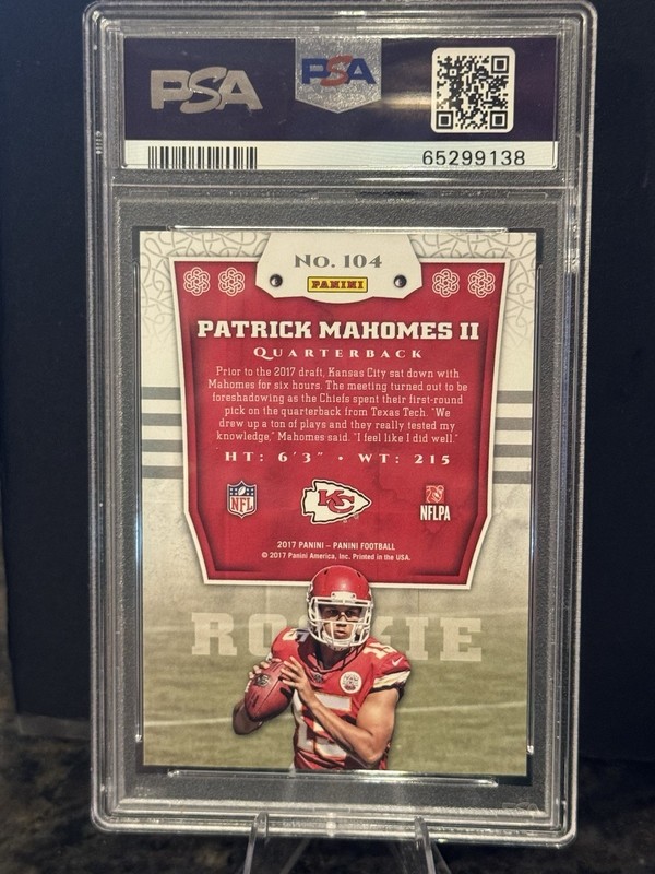 2017 Panini - Rookies Patrick Mahomes II #104 NM-MT (RC) PSA 8 view 2