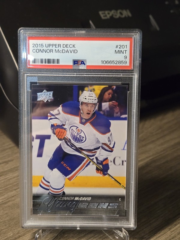 Connor McDavid Young Guns RC PSA 9 2015-16 Upper Deck Edmonton Oilers 201 ROOKIE