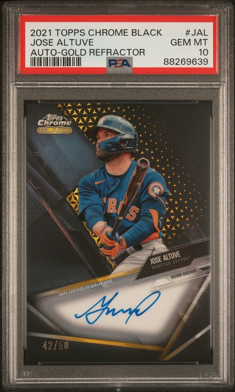 2021 Topps Chrome Black #CBA-JAL Jose Altuve Autographs PSA 10
