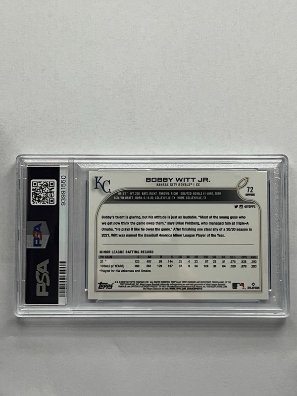 2022 Topps Chrome Sapphire Edition - Bobby Witt Jr. #72 (RC) Rookie  view 2