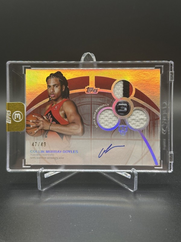 2025-26 Topps 3 Three Collin Murray-Boyles 3 Patch RPA Auto /49! Raptors #RPH-CM