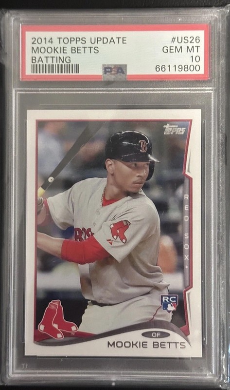 2014 Topps Update Series Mookie Betts #US-26 Batting (RC) PSA 10 Gem Mint