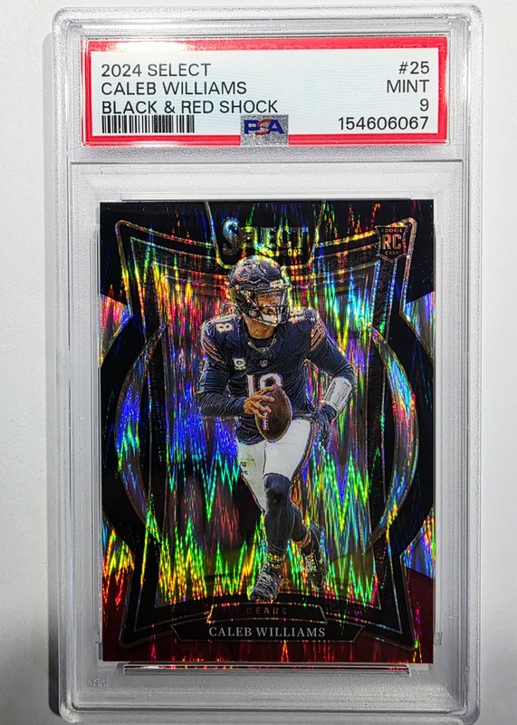 2024 Select # 25 ● Caleb Williams RC ● Concourse ● Black and Red Shock ● PSA 9!!