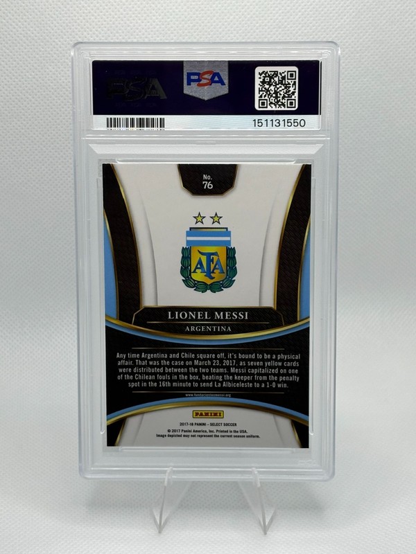 2017 Panini Select - Terrace Lionel Messi #76 ARGENTINA PSA 9 MINT view 2
