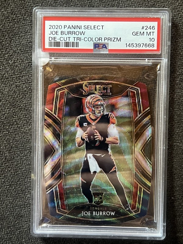 2020 Panini Select - Joe Burrow #246 Tri-Color Prizm Die-Cut (RC) PSA 10