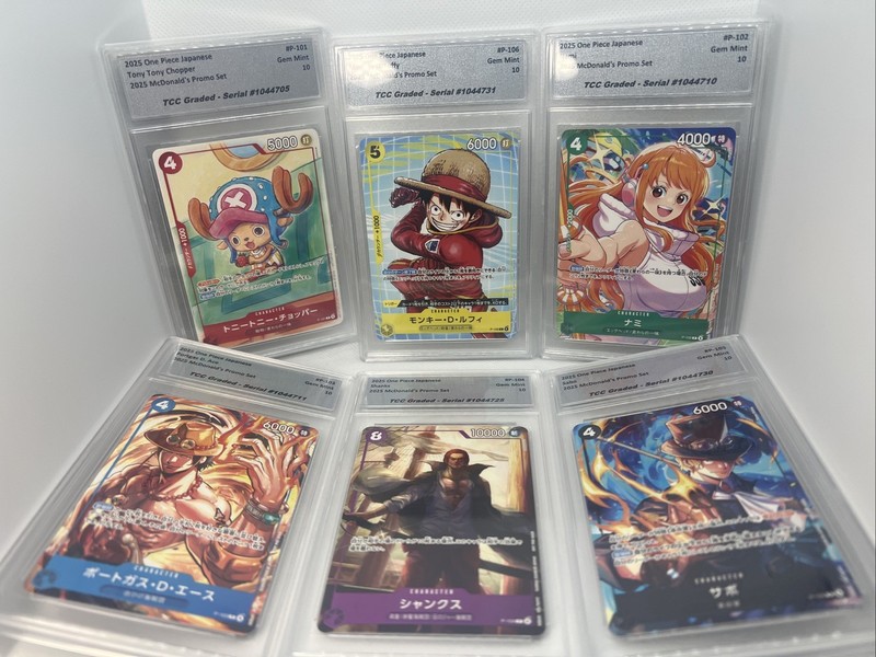 2025 One Piece Japanese McDonald’s Promo Set Of 6 TCC Graded Gem Mint 10 view 2