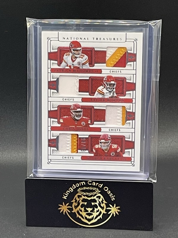 2025 National Treasures Patrick Mahomes 3 Color Jones Karlaftis Worthy Patch /99