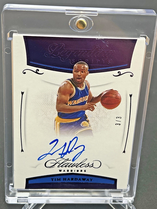 2020-21 Panini Flawless Legendary Scripts - Tim Hardaway - Amethyst Auto 3/3 view 2