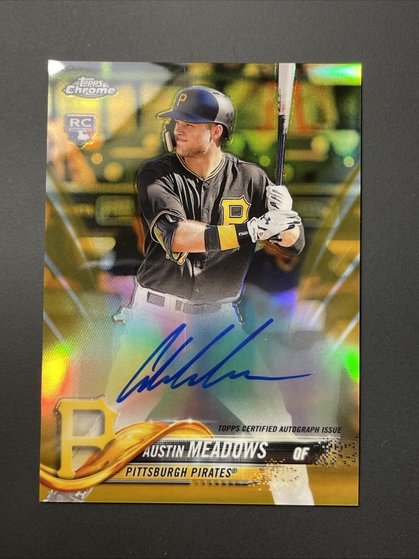 Austin Meadows 2018 Topps Chrome Gold Refractor /50 RC ROOKIE AUTO PIRATES