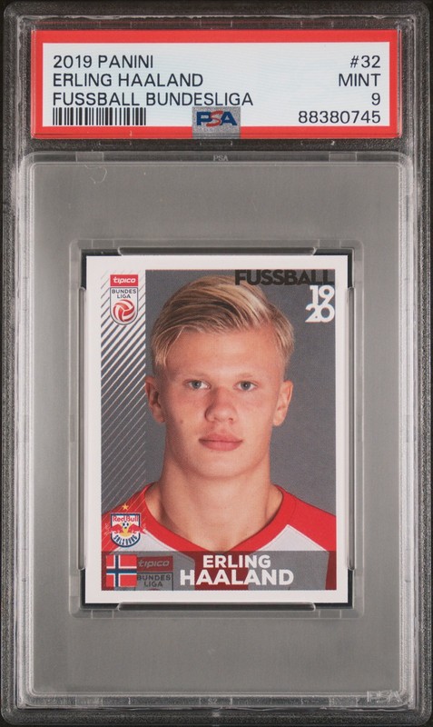 2019 Panini Fussball Bundesliga #32 Erling Haaland Gray/1st Print PSA 9