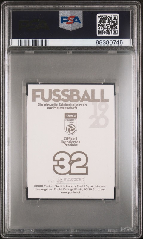 2019 Panini Fussball Bundesliga #32 Erling Haaland Gray/1st Print PSA 9 view 2
