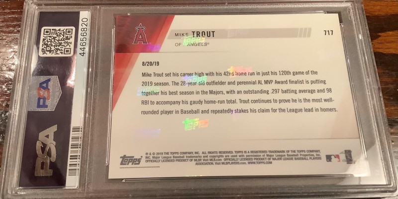 Mike Trout 2019 Topps Now #717 PSA 10 Angels view 2